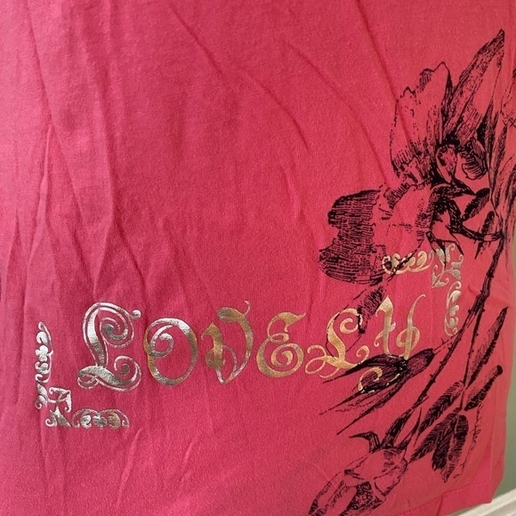 Women’s Pink Top With Floral Details Size Medium - Picture 3 of 6